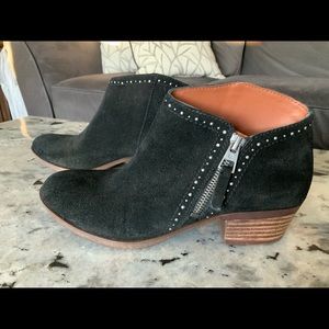 LUCKY BRAND Black Suede Studded Booties